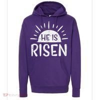 Easter Christian He Is Risen Sun Resurrection Hoodie thumb 0