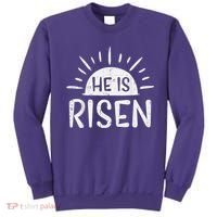 Easter Christian He Is Risen Sun Resurrection Sweatshirt thumb 0