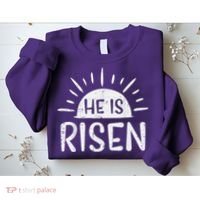 Easter Christian He Is Risen Sun Resurrection Sweatshirt thumb 2
