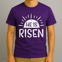 Easter Christian He Is Risen Sun Resurrection T-Shirt thumb 3