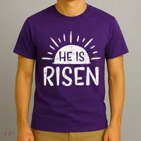 Easter Christian He Is Risen Sun Resurrection T-Shirt thumb 3