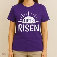 Easter Christian He Is Risen Sun Resurrection T-Shirt thumb 4