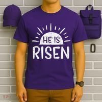Easter Christian He Is Risen Sun Resurrection T-Shirt thumb 6