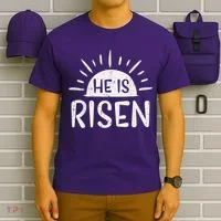 Easter Christian He Is Risen Sun Resurrection T-Shirt thumb 6