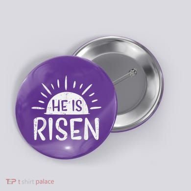 Easter Christian He Is Risen Sun Resurrection Button