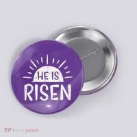 Easter Christian He Is Risen Sun Resurrection Button thumb 0