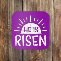 Easter Christian He Is Risen Sun Resurrection Coaster thumb 0