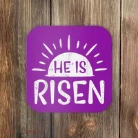 Easter Christian He Is Risen Sun Resurrection Coaster thumb 0