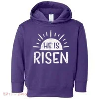 Easter Christian He Is Risen Sun Resurrection Toddler Hoodie thumb 0