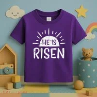 Easter Christian He Is Risen Sun Resurrection Toddler T-Shirt thumb 3