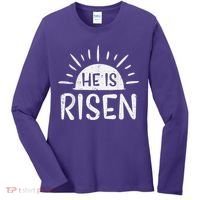 Easter Christian He Is Risen Sun Resurrection Women's Long Sleeve Shirt thumb 0