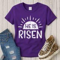 Easter Christian He Is Risen Sun Resurrection Women's T-Shirt thumb 3