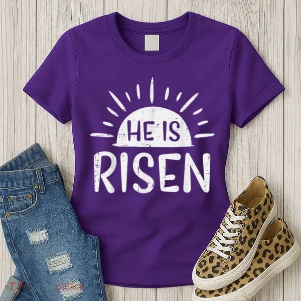 Easter Christian He Is Risen Sun Resurrection Women's T-Shirt