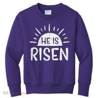 Easter Christian He Is Risen Sun Resurrection Kids Sweatshirt thumb 0