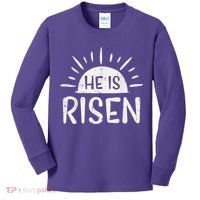 Easter Christian He Is Risen Sun Resurrection Kids Long Sleeve Shirt thumb 0