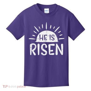 Easter Christian He Is Risen Sun Resurrection Kids T-Shirt