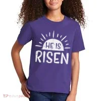 Easter Christian He Is Risen Sun Resurrection Kids T-Shirt thumb 2