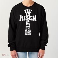 Easter Cross He Is Risen Jesus Christian Women's Sweatshirt thumb 0