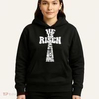 Easter Cross He Is Risen Jesus Christian Hoodie thumb 5