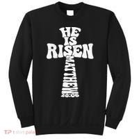 Easter Cross He Is Risen Jesus Christian Sweatshirt thumb 0