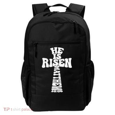 Easter Cross He Is Risen Jesus Christian Backpack