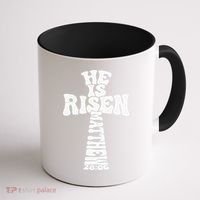 Easter Cross He Is Risen Jesus Christian Coffee Mug thumb 1