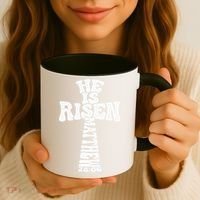 Easter Cross He Is Risen Jesus Christian Coffee Mug thumb 3