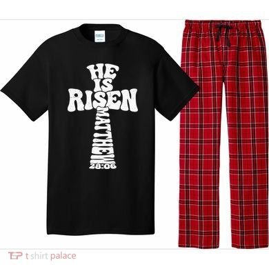 Easter Cross He Is Risen Jesus Christian Pajama Set