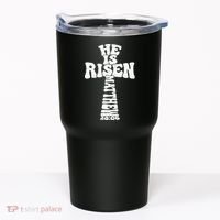 Easter Cross He Is Risen Jesus Christian Tumbler thumb 0