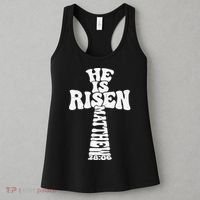 Easter Cross He Is Risen Jesus Christian Women's Tank Top thumb 3