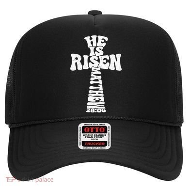 Easter Cross He Is Risen Jesus Christian Hat