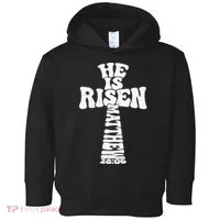 Easter Cross He Is Risen Jesus Christian Toddler Hoodie thumb 0