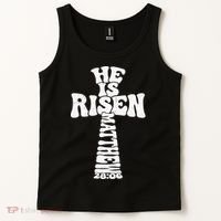 Easter Cross He Is Risen Jesus Christian Tank Top thumb 2