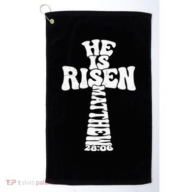 Easter Cross He Is Risen Jesus Christian Golf Towel