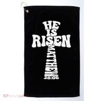 Easter Cross He Is Risen Jesus Christian Golf Towel thumb 0