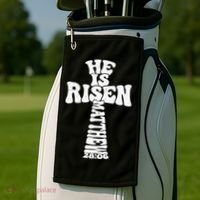 Easter Cross He Is Risen Jesus Christian Golf Towel thumb 2