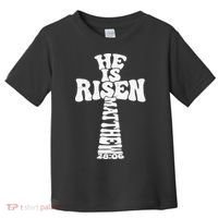 Easter Cross He Is Risen Jesus Christian Toddler T-Shirt thumb 0