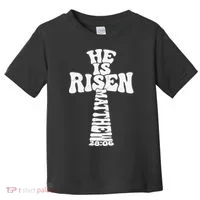Easter Cross He Is Risen Jesus Christian Toddler T-Shirt thumb 0
