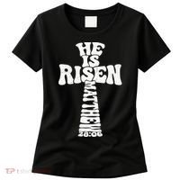 Easter Cross He Is Risen Jesus Christian Women's T-Shirt thumb 0