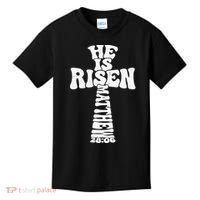 Easter Cross He Is Risen Jesus Christian Kids T-Shirt thumb 0