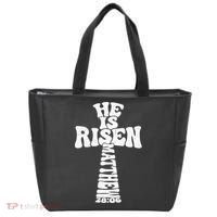 Easter Cross He Is Risen Jesus Christian Tote Bag thumb 0