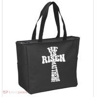 Easter Cross He Is Risen Jesus Christian Tote Bag thumb 2