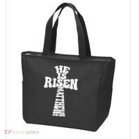 Easter Cross He Is Risen Jesus Christian Tote Bag thumb 3