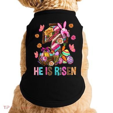 Easter Cross He Is Risen Jesus Christian Easter Day Doggie Tank