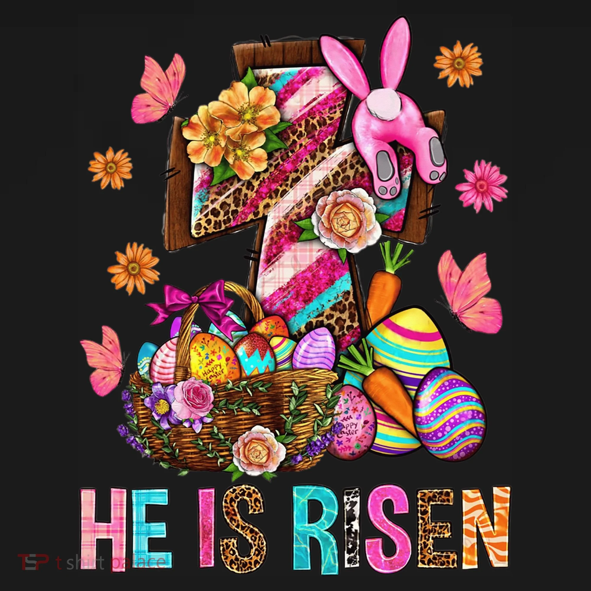 Easter Cross He Is Risen Jesus Christian Easter Day Doggie Tank