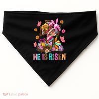 Easter Cross He Is Risen Jesus Christian Easter Day USA-Made Doggie Bandana thumb 0