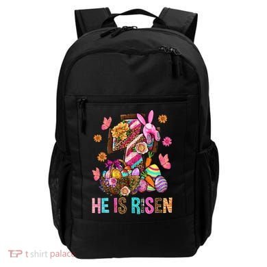 Easter Cross He Is Risen Jesus Christian Easter Day Backpack