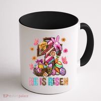Easter Cross He Is Risen Jesus Christian Easter Day Coffee Mug thumb 1
