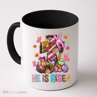 Easter Cross He Is Risen Jesus Christian Easter Day Coffee Mug thumb 0