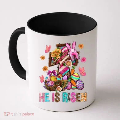 Easter Cross He Is Risen Jesus Christian Easter Day Coffee Mug